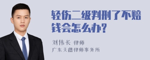 轻伤二级判刑了不赔钱会怎么办?