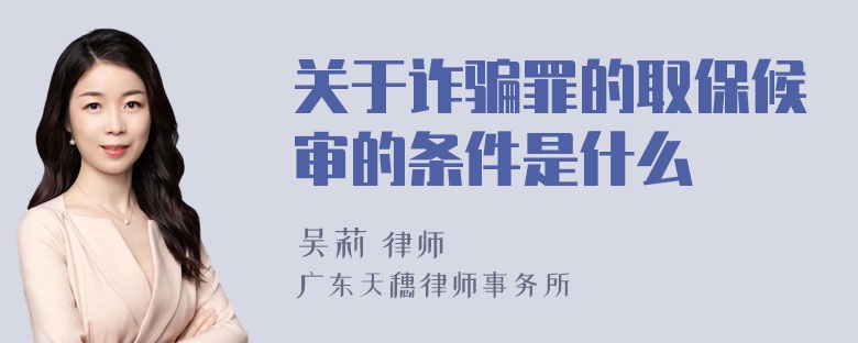 关于诈骗罪的取保候审的条件是什么