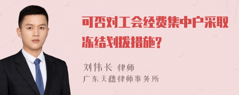 可否对工会经费集中户采取冻结划拨措施?