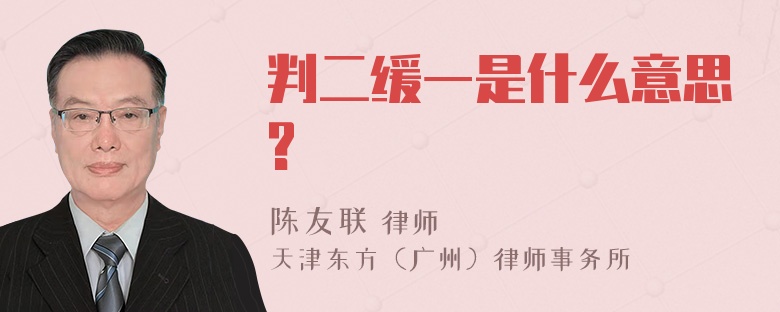 判二缓一是什么意思?