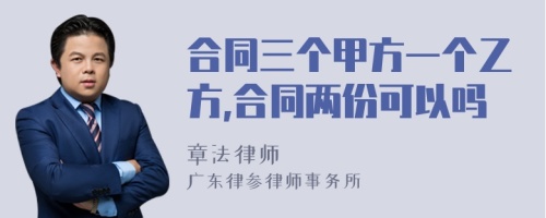 合同三个甲方一个乙方,合同两份可以吗