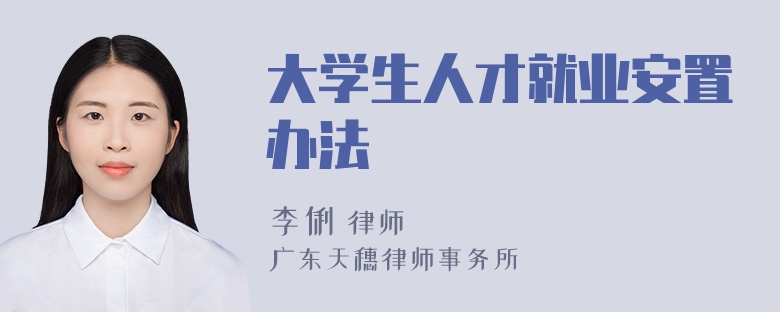 大学生人才就业安置办法