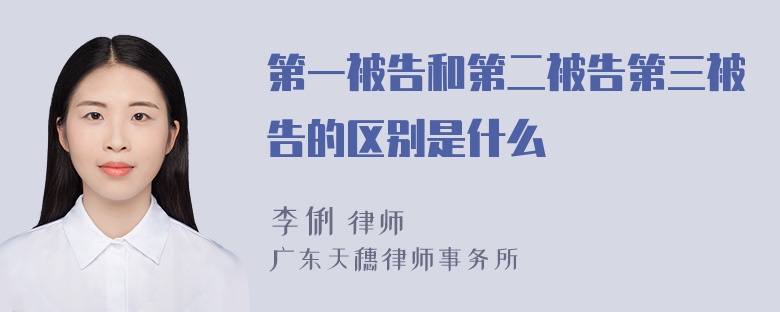 第一被告和第二被告第三被告的区别是什么