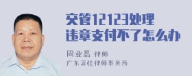 交管12123处理违章支付不了怎么办