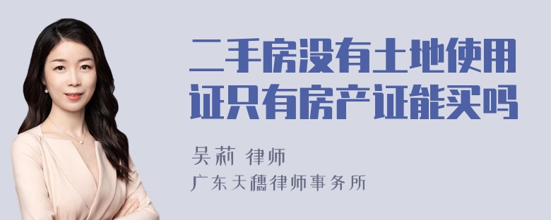 二手房没有土地使用证只有房产证能买吗