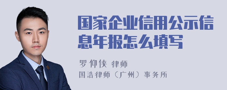 国家企业信用公示信息年报怎么填写