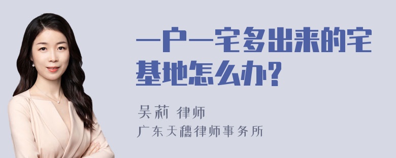 一户一宅多出来的宅基地怎么办?