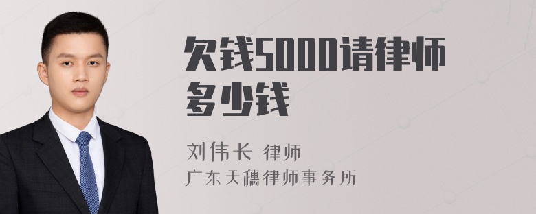 欠钱5000请律师多少钱