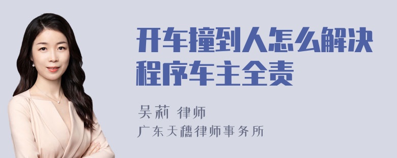 开车撞到人怎么解决程序车主全责