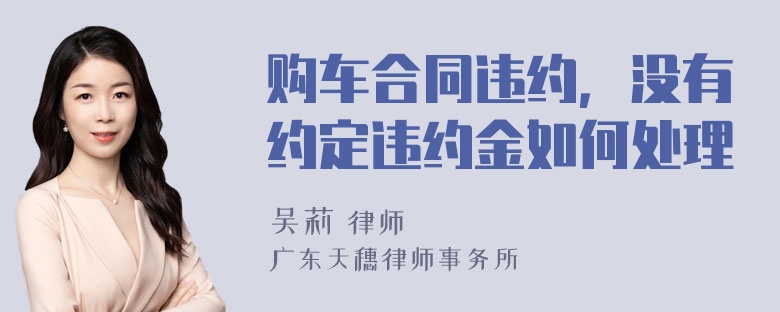 购车合同违约，没有约定违约金如何处理