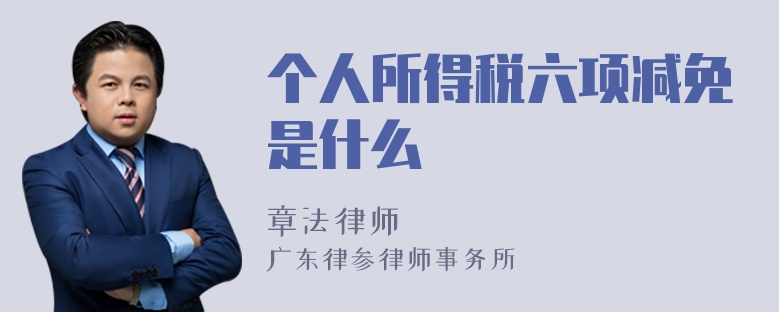 个人所得税六项减免是什么