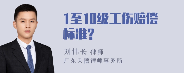 1至10级工伤赔偿标准?