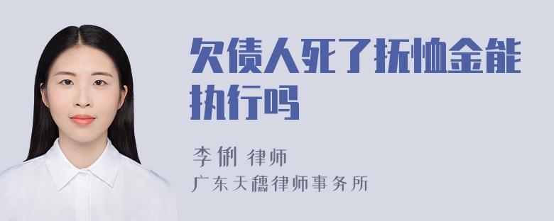 欠债人死了抚恤金能执行吗