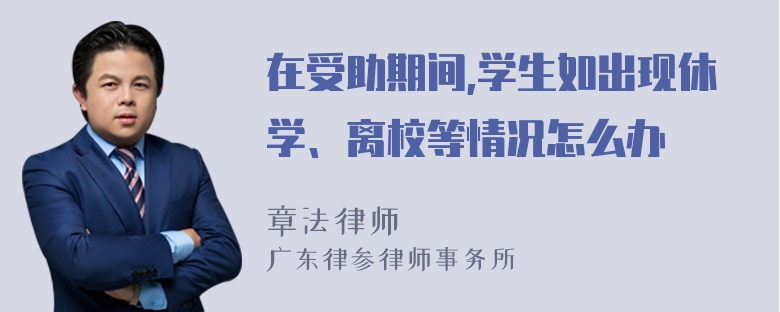 在受助期间,学生如出现休学、离校等情况怎么办