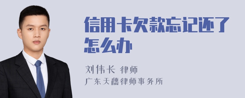 信用卡欠款忘记还了怎么办