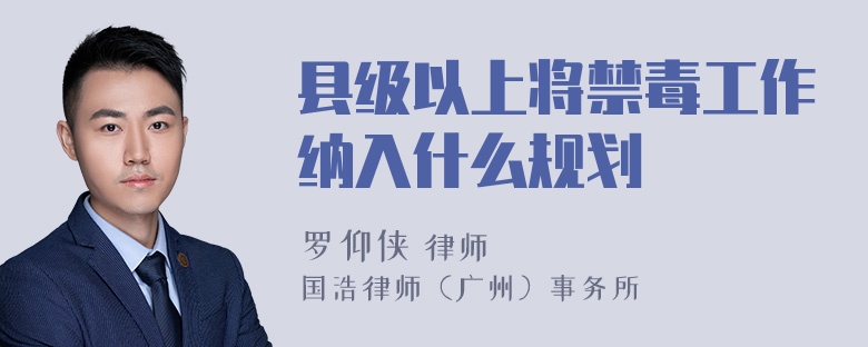 县级以上将禁毒工作纳入什么规划