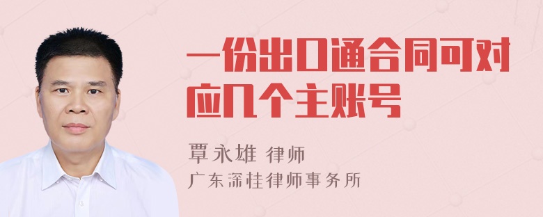 一份出口通合同可对应几个主账号