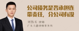 公司债务是否承担连带责任，分公司有没