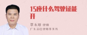 15座什么驾驶证能开