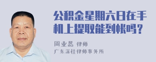 公积金星期六日在手机上提取能到帐吗？