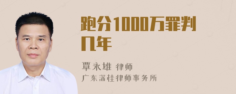 跑分1000万罪判几年