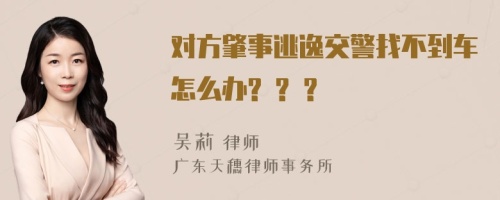 对方肇事逃逸交警找不到车怎么办? ? ?