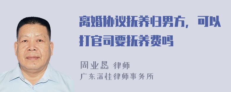 离婚协议抚养归男方，可以打官司要抚养费吗