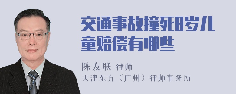 交通事故撞死8岁儿童赔偿有哪些