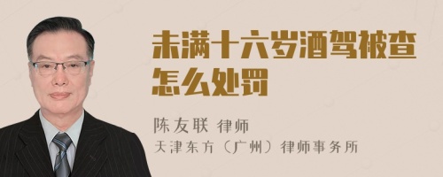 未满十六岁酒驾被查怎么处罚