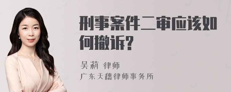 刑事案件二审应该如何撤诉?