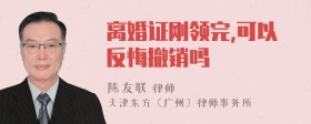 离婚证刚领完,可以反悔撤销吗