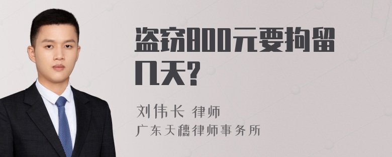 盗窃800元要拘留几天?