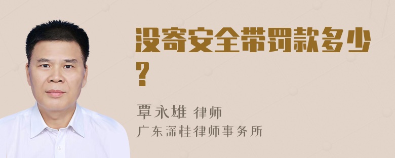 没寄安全带罚款多少?