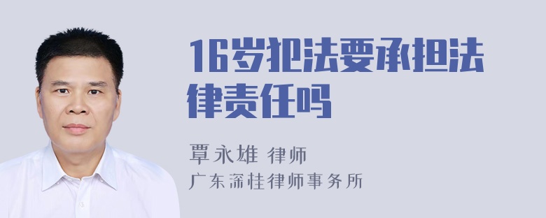 16岁犯法要承担法律责任吗