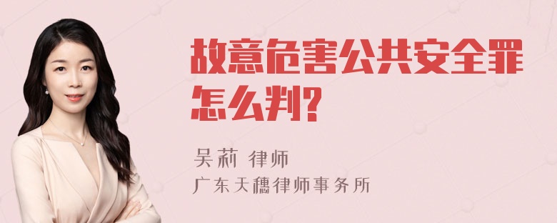 故意危害公共安全罪怎么判?