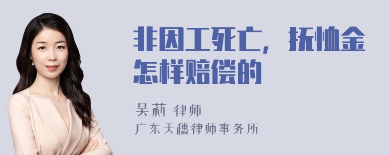 非因工死亡，抚恤金怎样赔偿的