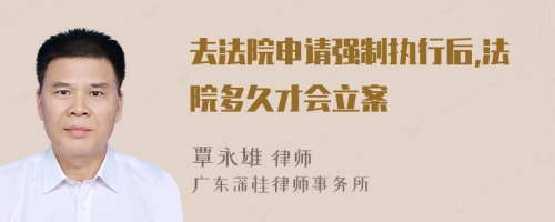 去法院申请强制执行后,法院多久才会立案