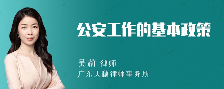 公安工作的基本政策