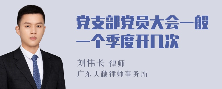 党支部党员大会一般一个季度开几次