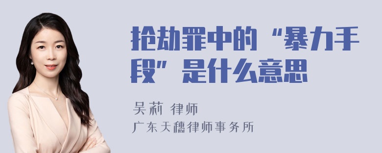 抢劫罪中的“暴力手段”是什么意思