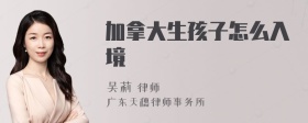 加拿大生孩子怎么入境