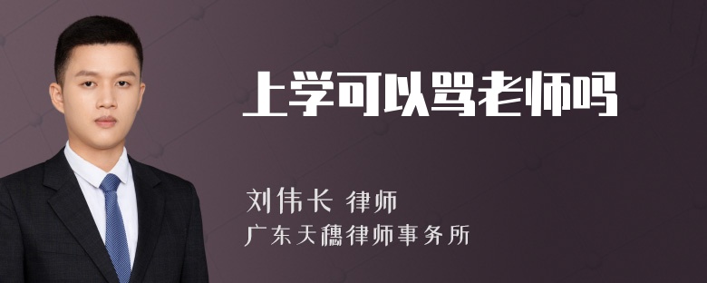 上学可以骂老师吗