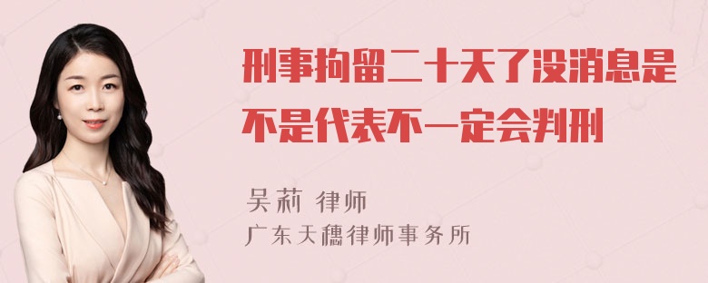 刑事拘留二十天了没消息是不是代表不一定会判刑