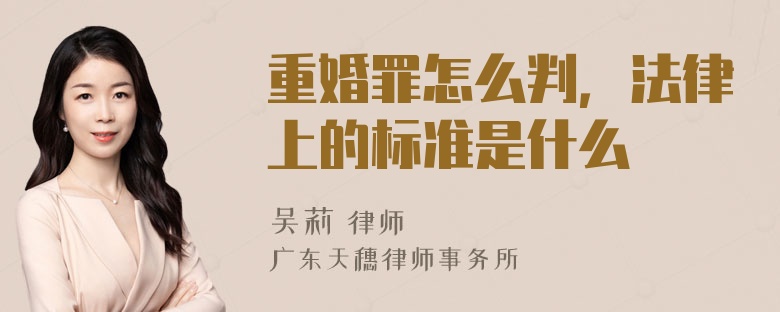 重婚罪怎么判，法律上的标准是什么