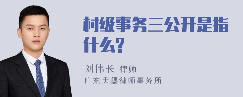 村级事务三公开是指什么?