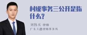 村级事务三公开是指什么?