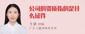 公司的资质指的是什么证件