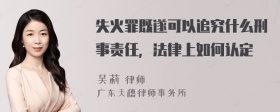 失火罪既遂可以追究什么刑事责任，法律上如何认定