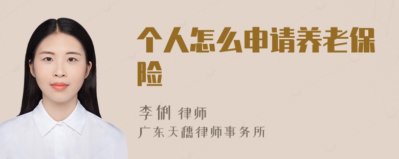 个人怎么申请养老保险