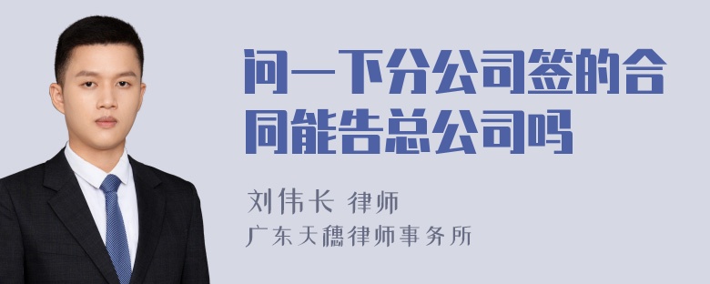 问一下分公司签的合同能告总公司吗